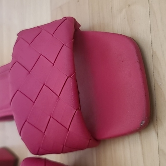 MARC FISHER  Pink Casper Weave Square-Toe Slip-On Block-Heel Sandals Size 11 - Picture 5 of 9